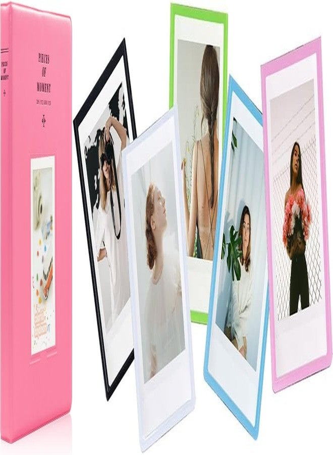 Zenko 128 Pockets Photo Album Compatible with Fujifilm Instax Mini 12, 11, 9, 8, 90, 25, Polaroid Snap PIC-300, Kodak 3-Inch Film (Flamingo Pink) & Magnetic Frames - Image 1